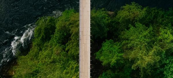 Aerial view of Capilano Suspension Bridge